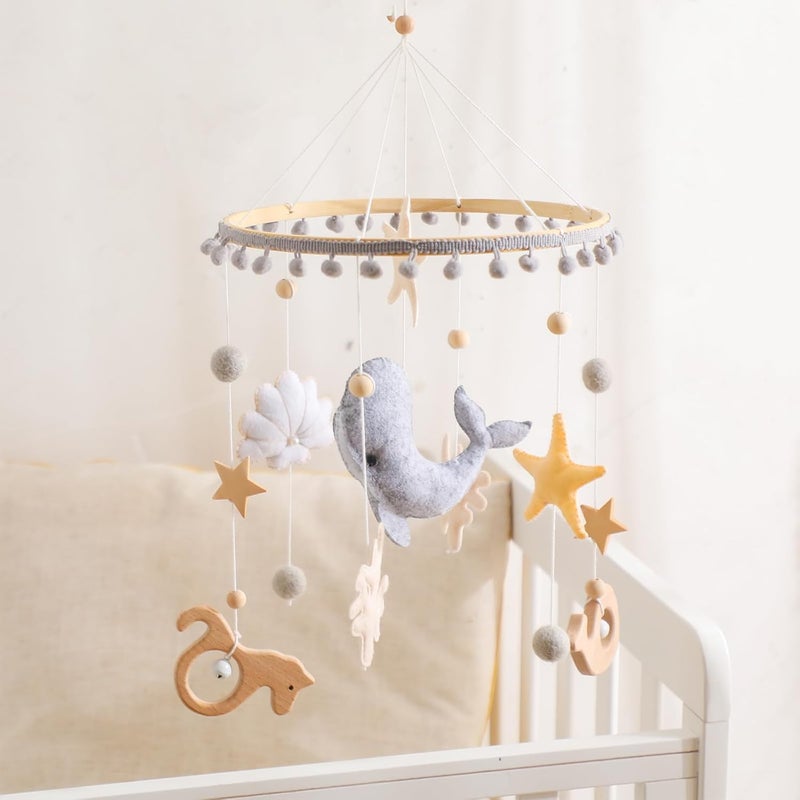 let's make Crib Mobile for Baby Boys Girls Ocean Whale Nursery Mobile Gender Neutral Baby Mobile Handmade Ceiling Mobile Best Gifts for Christmas Birthday Baby Shower - Image 1